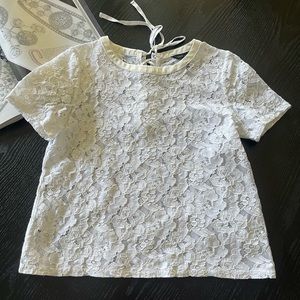 New Look White Quality Lace Top Blouse T Shirt Size: S/XS